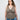 Brown scoop neck top with synched detail