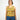 Yellow and black striped swim material tank top