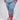 Crystaluxe Denim Original pink flower reworked jeans